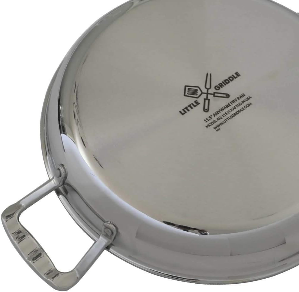 ANYWARE 7-Ply Lifetime Fry Pan – USA Made, Induction Ready, 2 Helper Handles