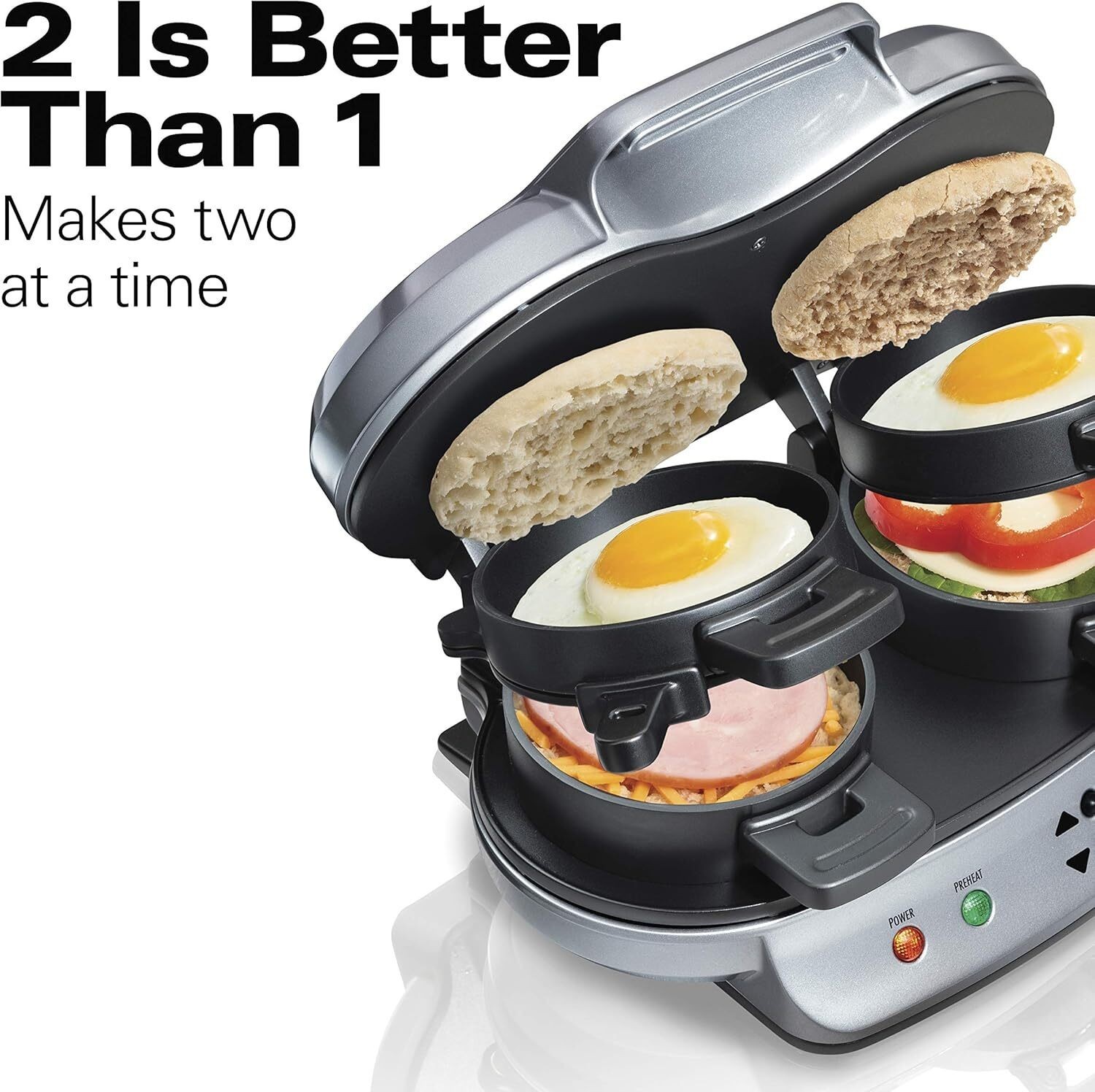 1200 Watts Dual Breakfast Sandwich Maker with Timer for Home 120 Volts NEW
