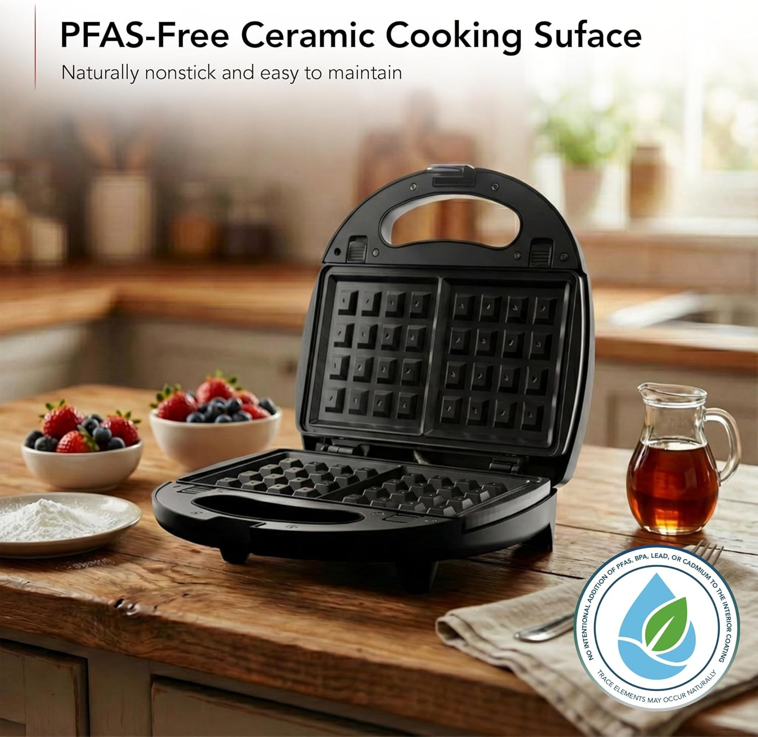 3 in 1 Electric Sandwich Maker, Panini Press Grill and Waffle Iron Set with Remo