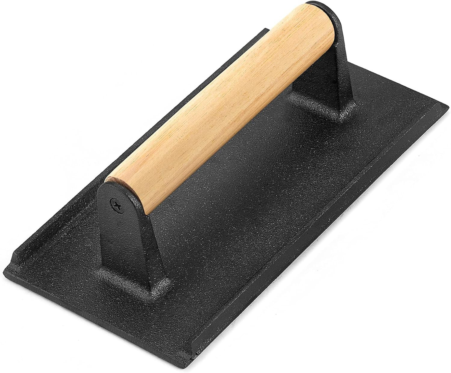 Cast Iron Grill Press 8×4″ Wood Handle Bacon Burger Steak Weight BBQ Griddle