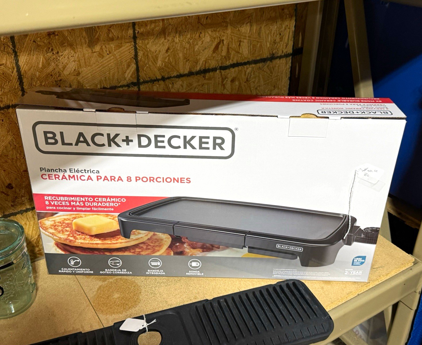 BLACK+DECKER Ceramic Electric Griddle 1500W 8-Serving Temp Control Drip Tray