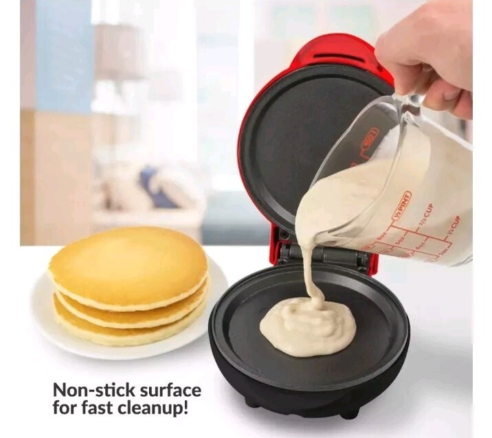 MyMini Personal Electric 5″ Griddle Plate 550 Watts Non-Stick #NIB Red In Color