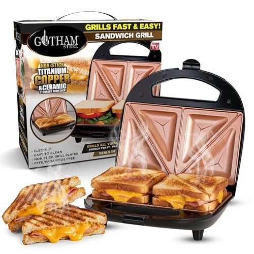 Nonstick Panini Press Sandwich Maker, 2in1 Breakfast Sandwich double sandwich