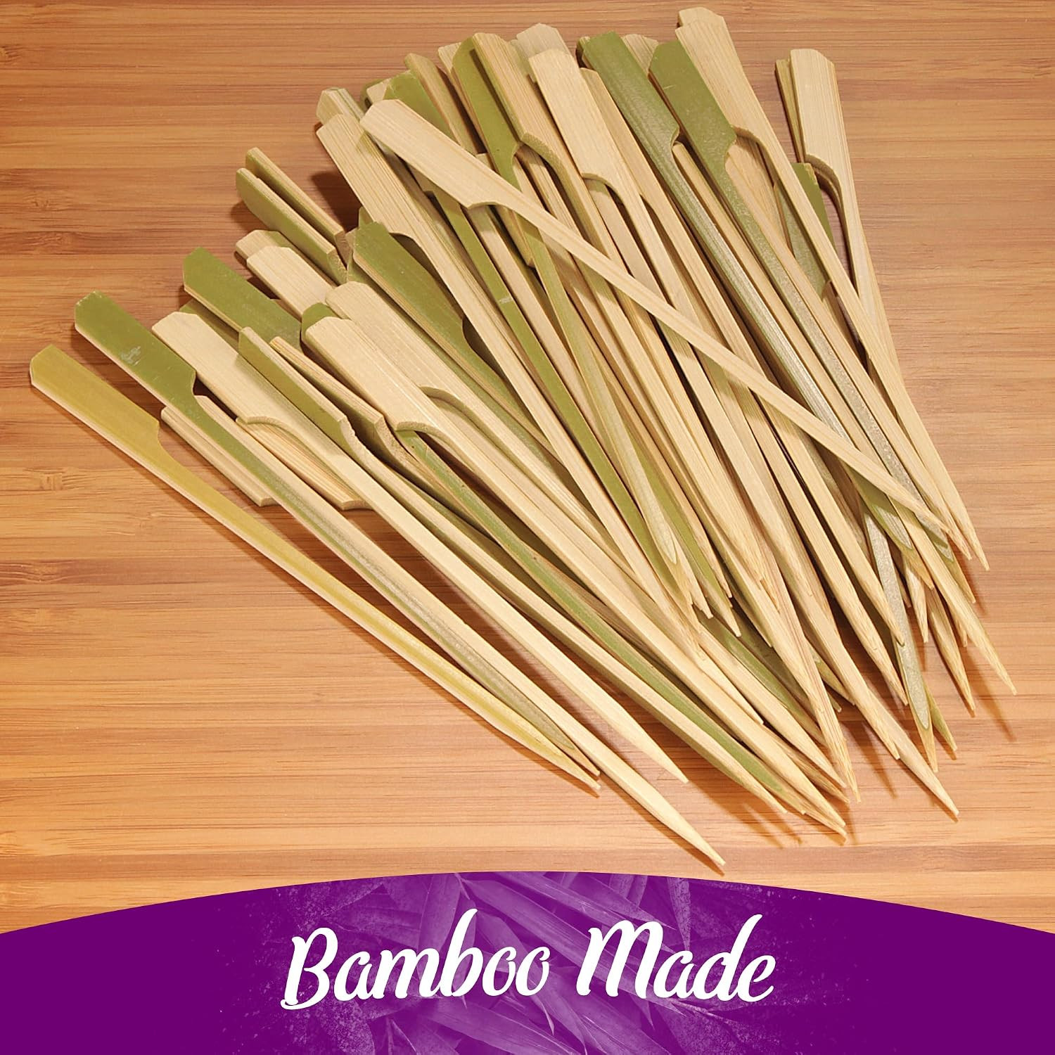 BambooMN 3.5″ Bamboo Paddle Pick Skewers for Food, Drinks, Appetizers – 10,000 P
