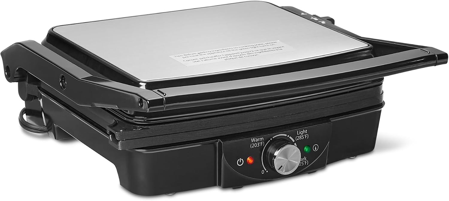 Panini Press & Electric Indoor Grill W/ Adjustable Temperature Settings