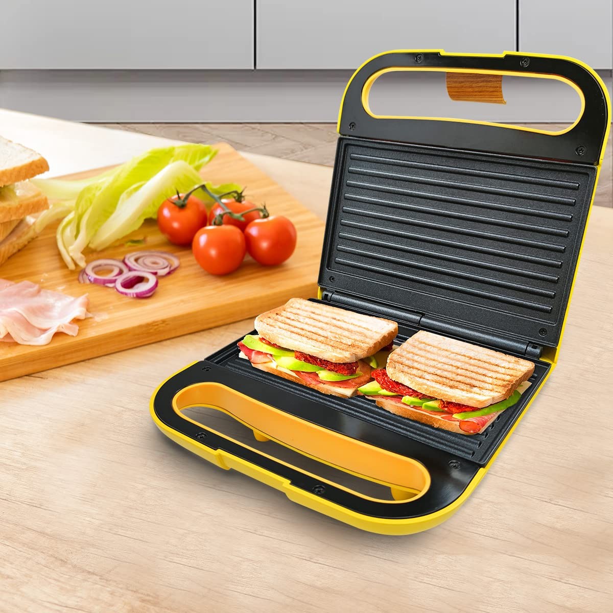 Electric Indoor Grill Panini Press 2 Serving Capacity – Nonstick Plates