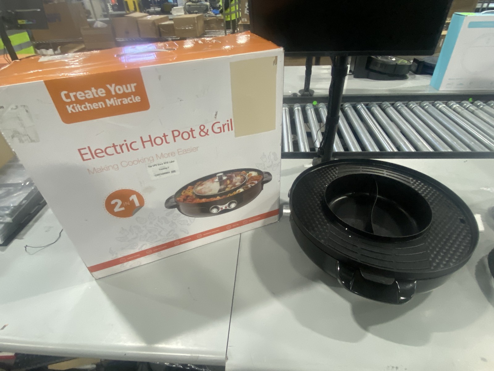BLACK – GENERIC 2 IN 1 ELECTRIC HOT POT & GRILL, 200 W