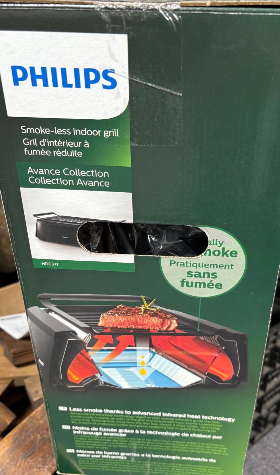 Brand new Phillips Advance Smokeless Indoor Grill 1660w Infared tech.