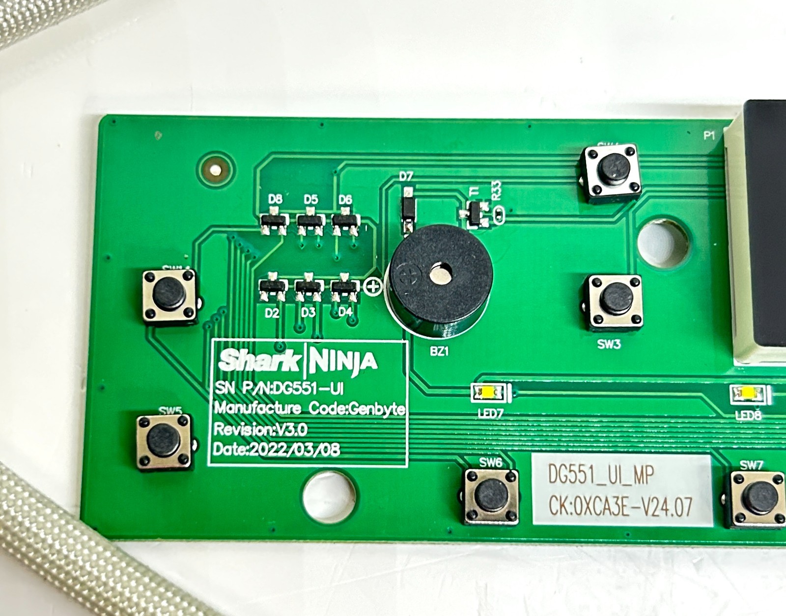 Ninja DG551_UI_MP Display / Control Board FOR Ninja DG551 Indoor Grill Machine