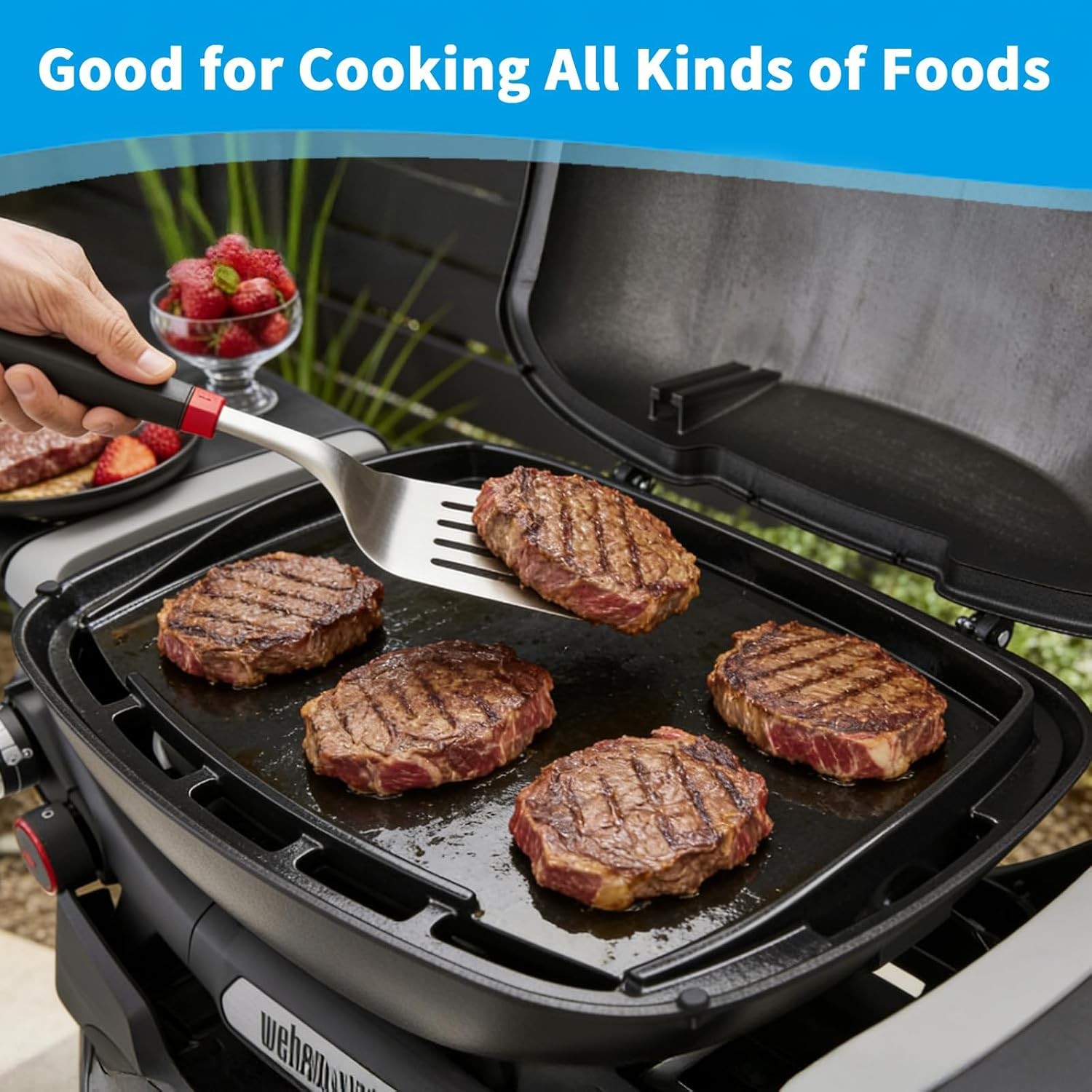 Full Size Griddle for Weber Q2800N+ Gas Grill Cast-iron Griddle Insert for Home