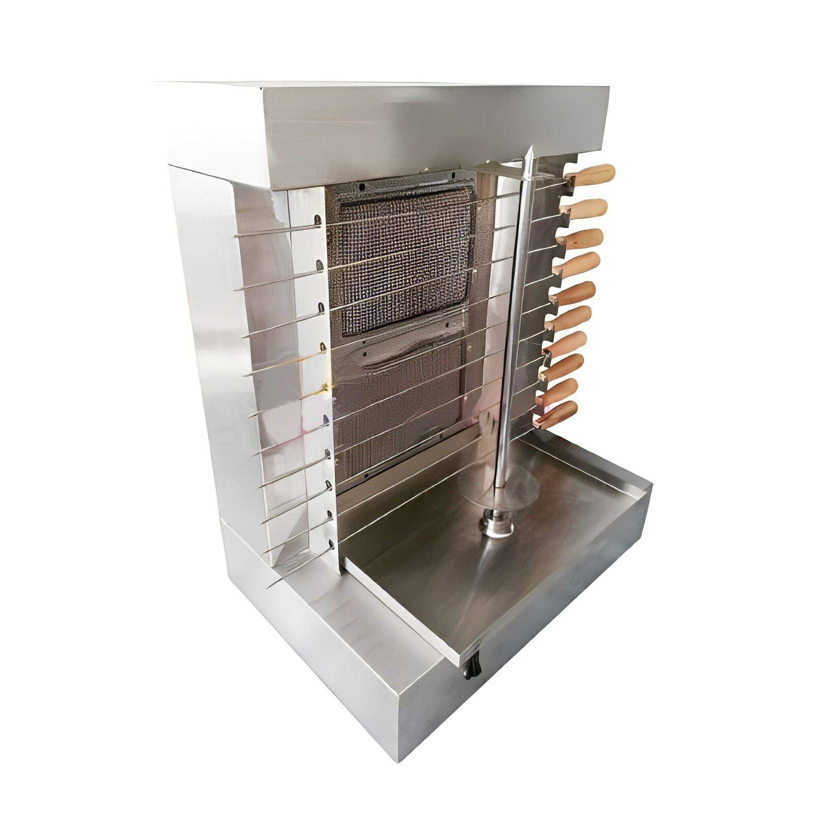 LPG Gas BBQ Spinning Grills Rotary Shawarma Kebab Machine 2 Burners