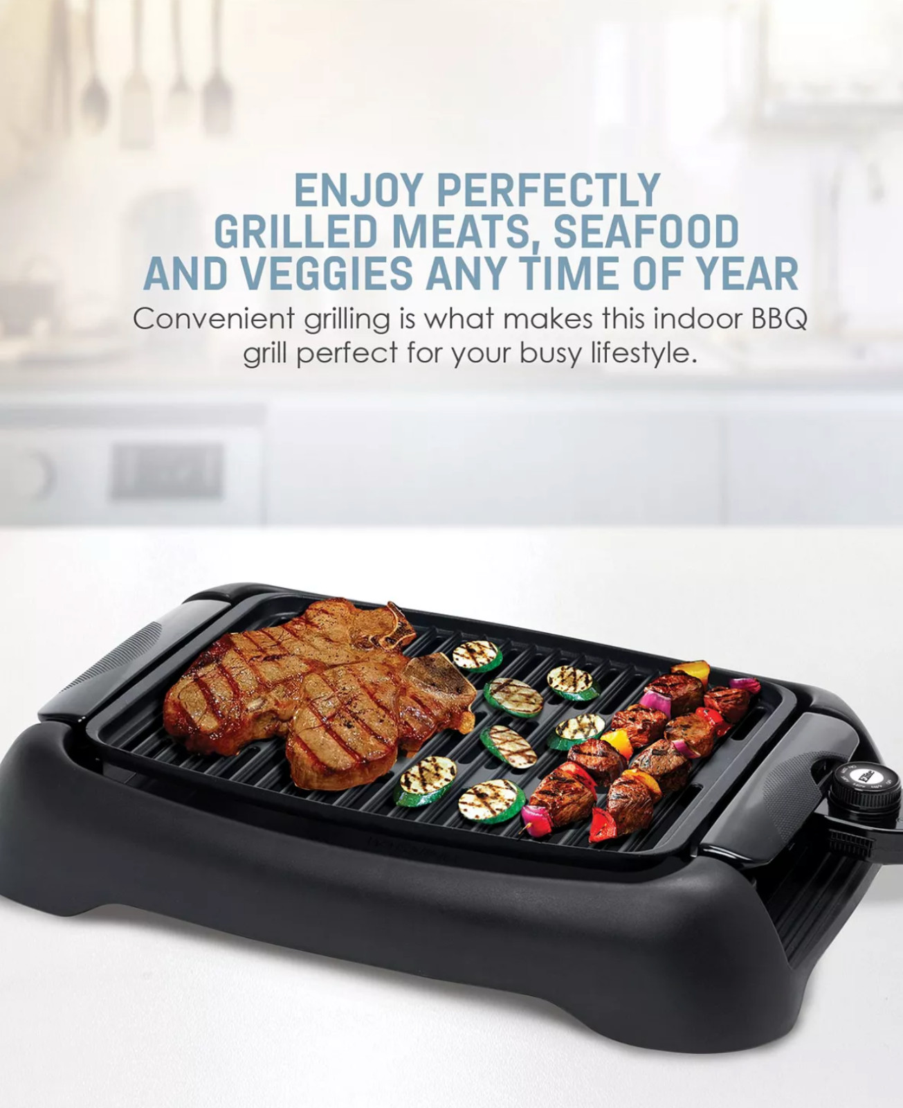 Elite Cuisine 13 inch Smokeless Indoor Electric BBQ Nonstick Grill