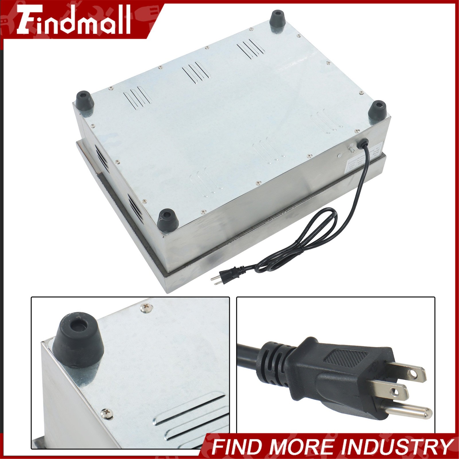 Commercial Electric Griddle 1600W 22″ Stainless Steel Flat Grill 50-300℃