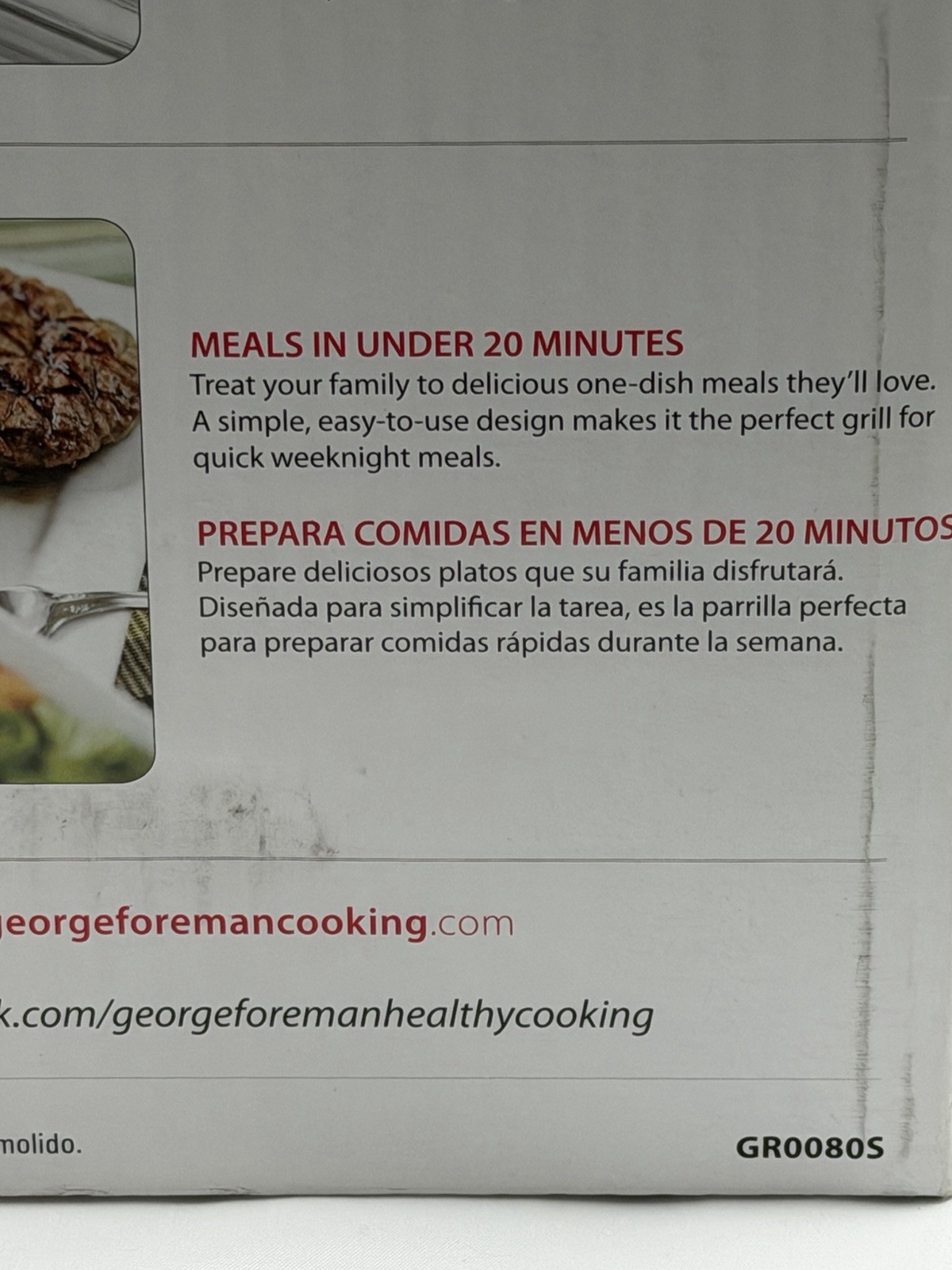 George Foreman GR0080S Variable Temp Grill Open Box Complete Manual & Box