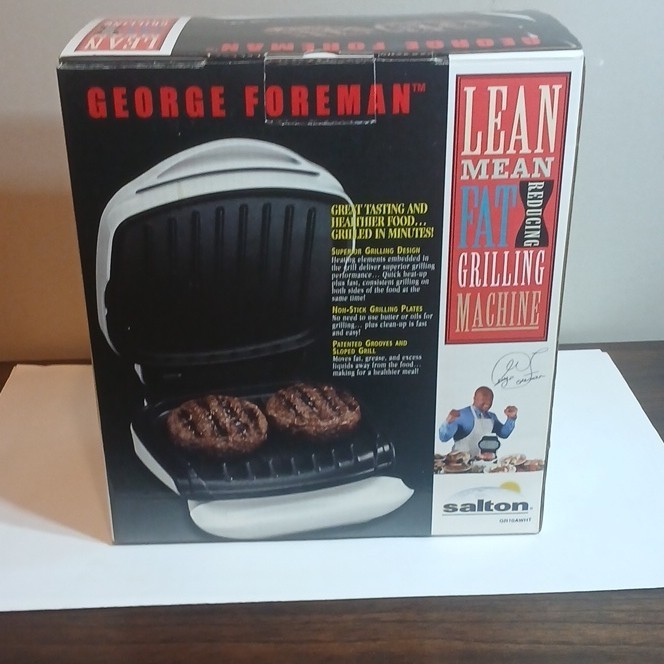 George Foreman Contact Grill Non-Stick Drip Tray 330W Electric GR10AWHT