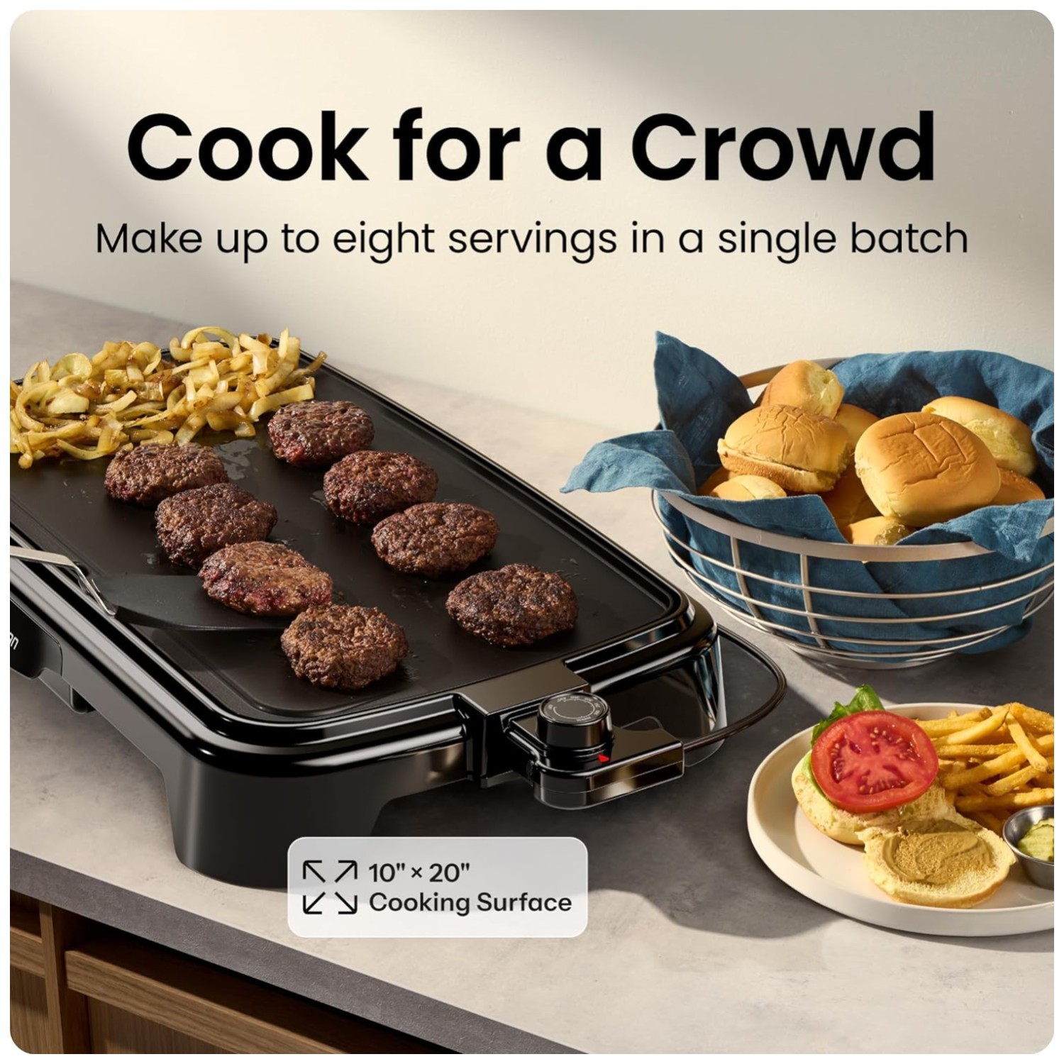 XL Electric Griddle with Removable Temperature Control