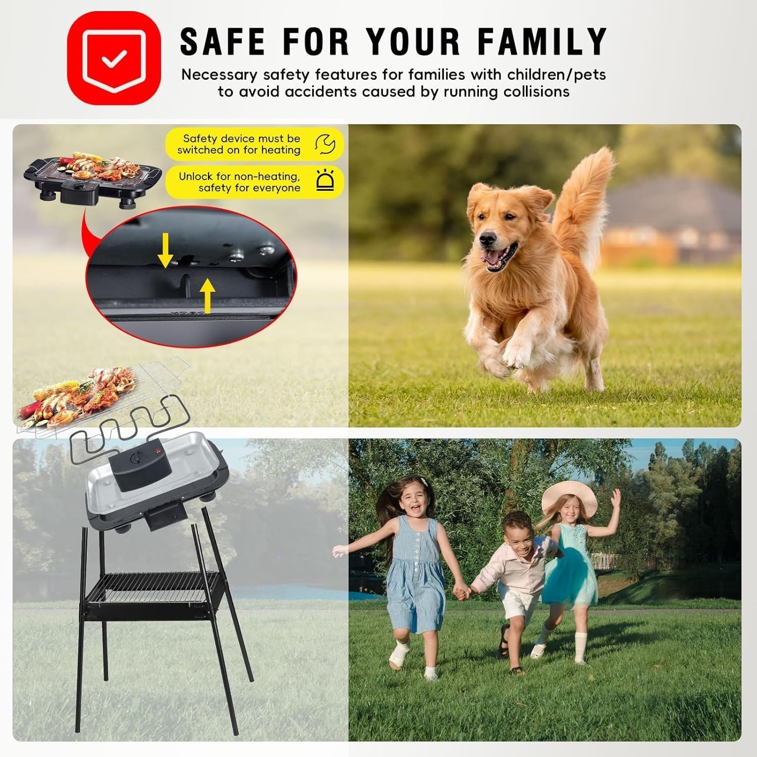 Smokeless Electric Grill – Portable Indoor/Outdoor BBQ with Removable Stand