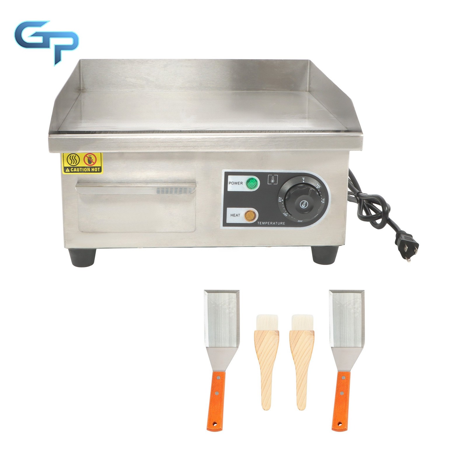 14″ Commercial Electric Griddle, 1500W Electric Flat Top Grill Restaurant Home
