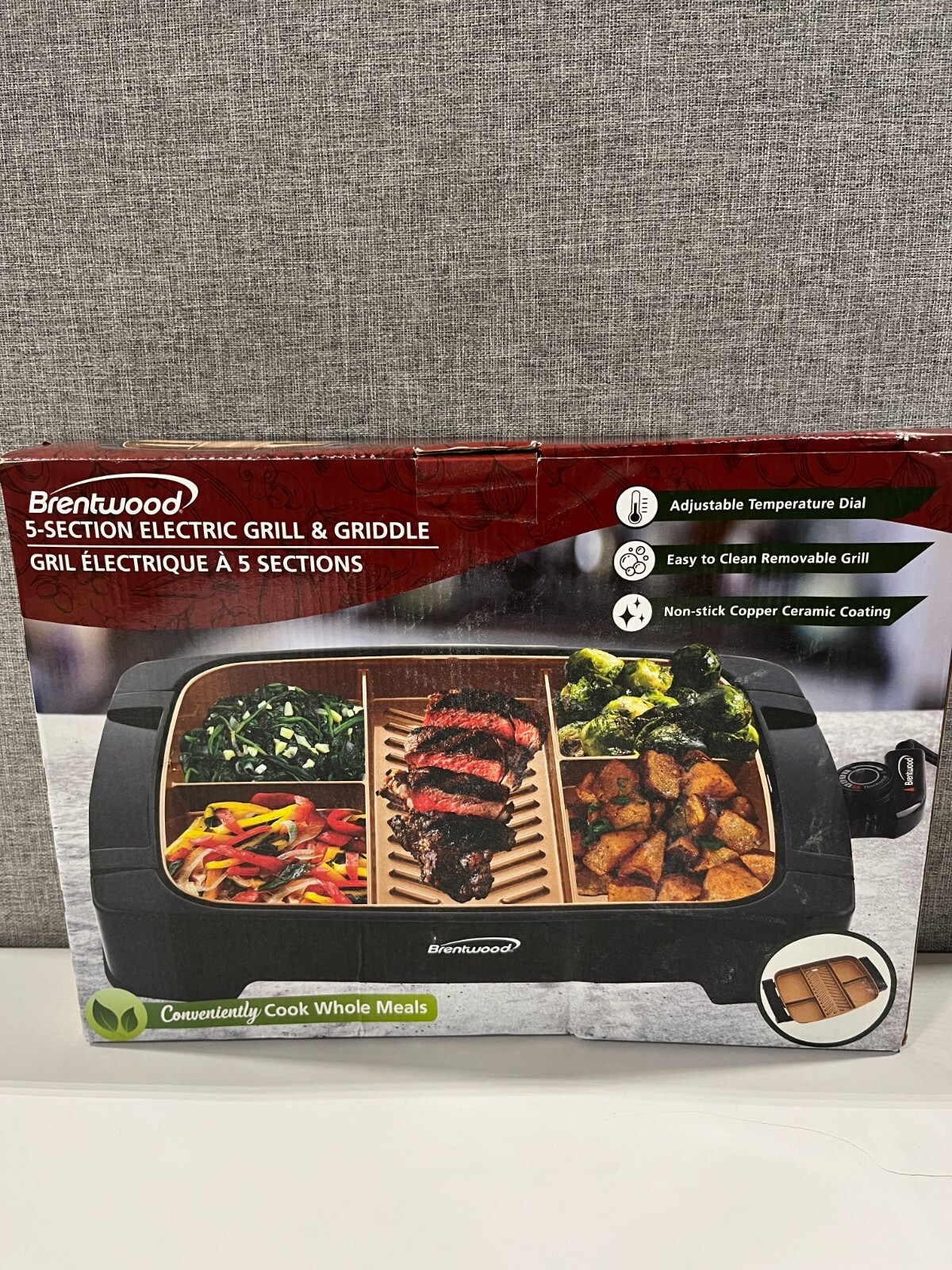 BRENTWOOD TS825 Electric Multi Portion Non-stick Flameless INDOOR BARBECUE GRILL