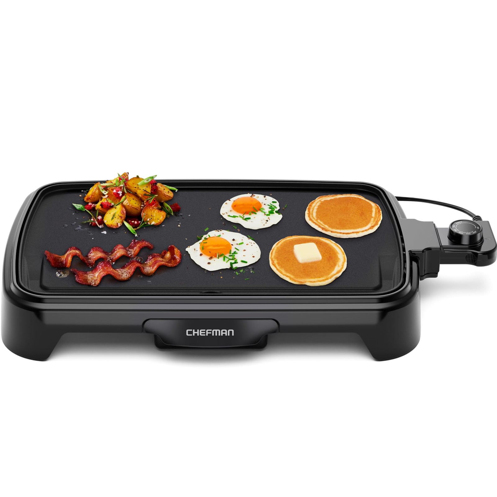 Electric Griddle Flat Top Grill Nonstick Burger Pancake Pan 10×16 Inch Tray