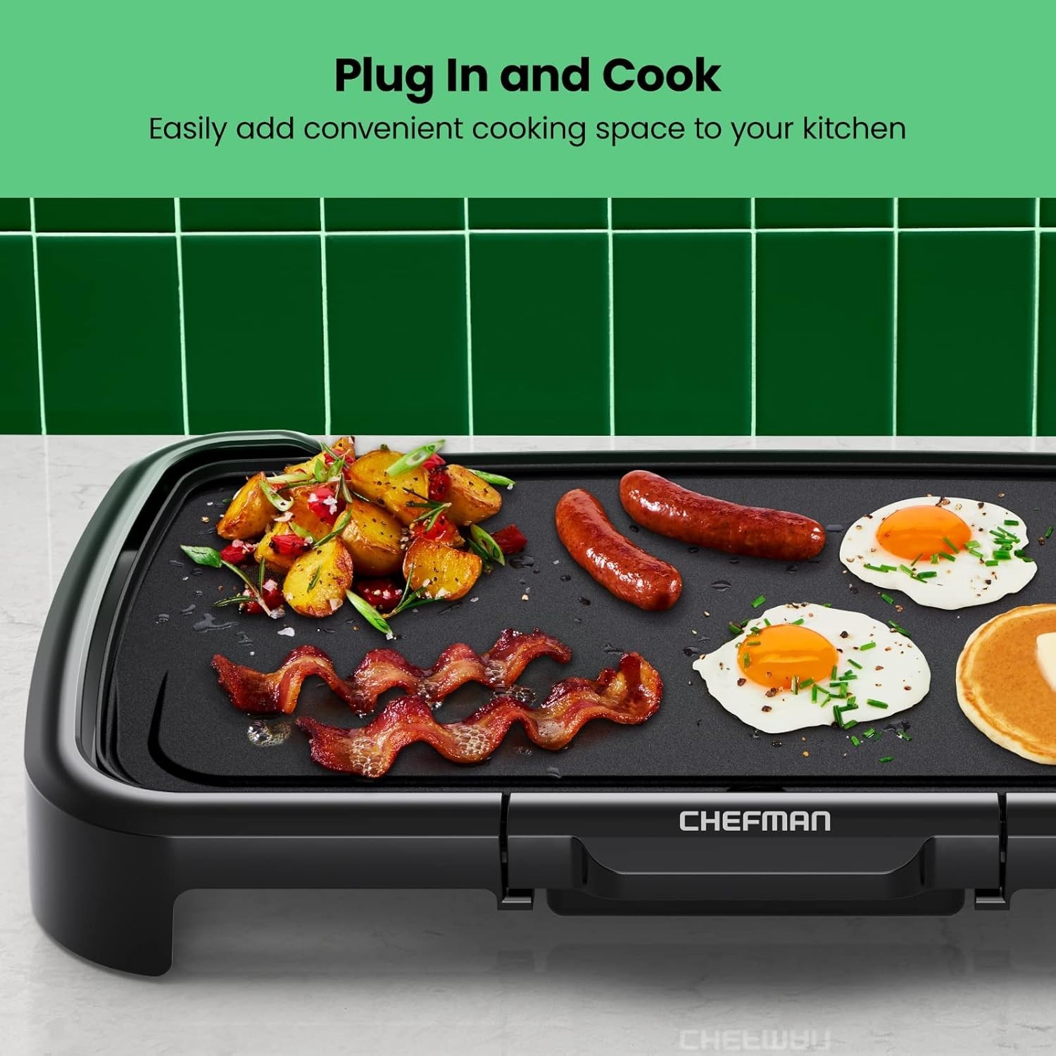 Adjustable Temperature XL Electric Griddle – 200-420°F for All Types of Cooking