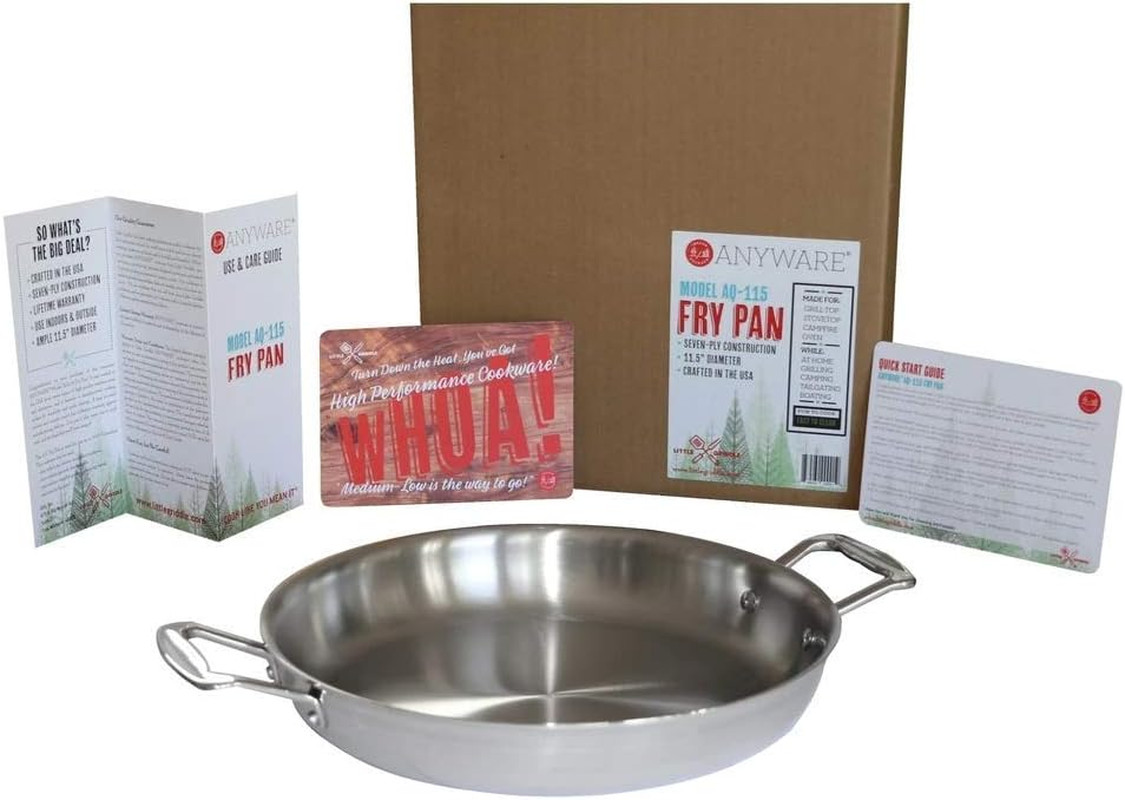 ANYWARE 7-Ply Lifetime Fry Pan – USA Made, Induction Ready, 2 Helper Handles