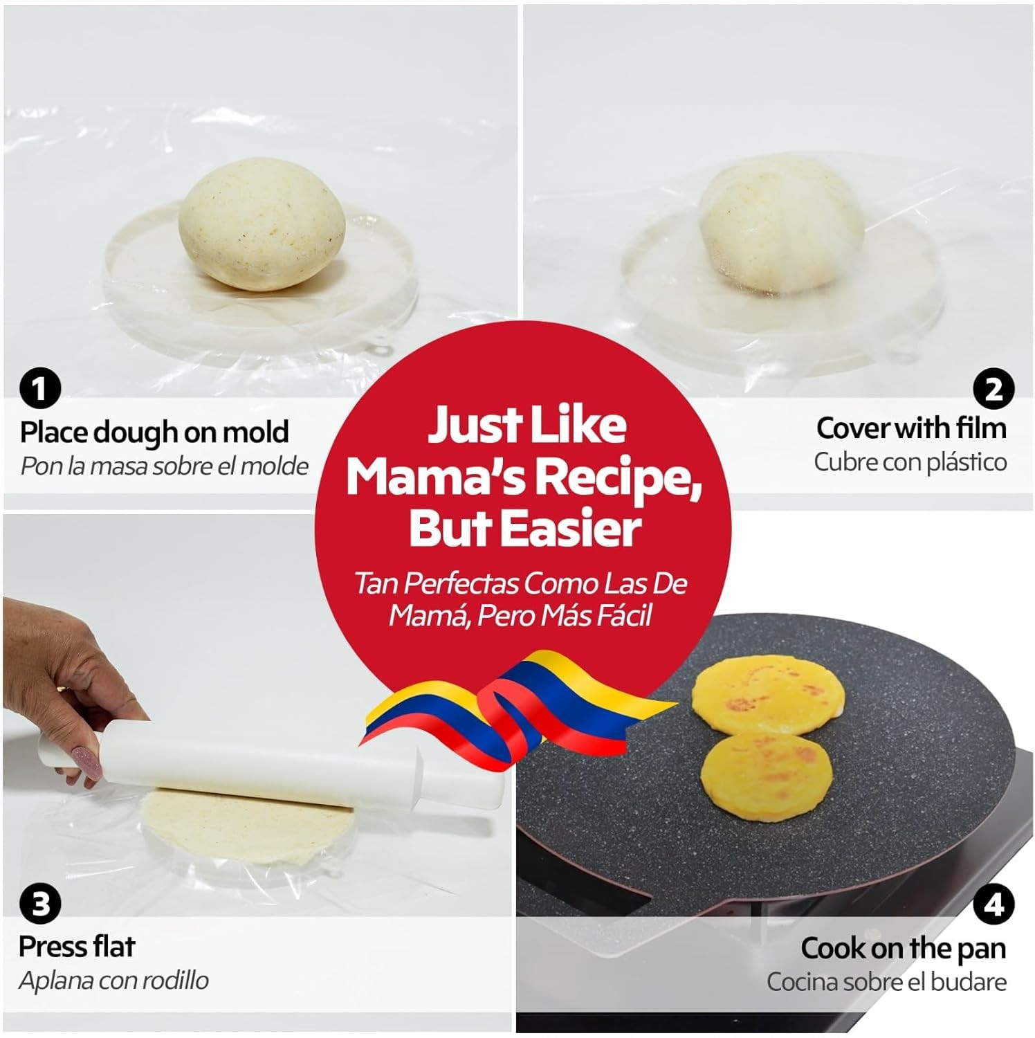 12″ Budare for Arepas (Thin) + Molde Para Arepas (5.9″, 4.3″, 3.1″) – Plancha Pa