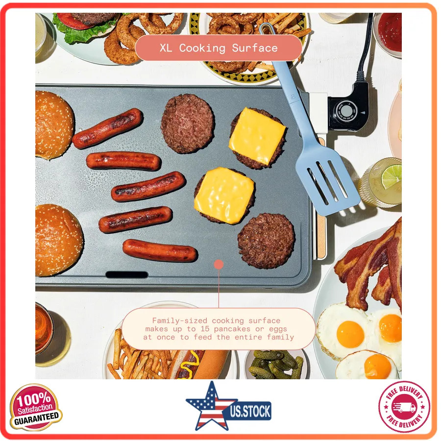 Beautiful Drew Barrymore XL Electric Griddle 12 x 22 Nonstick White Icing