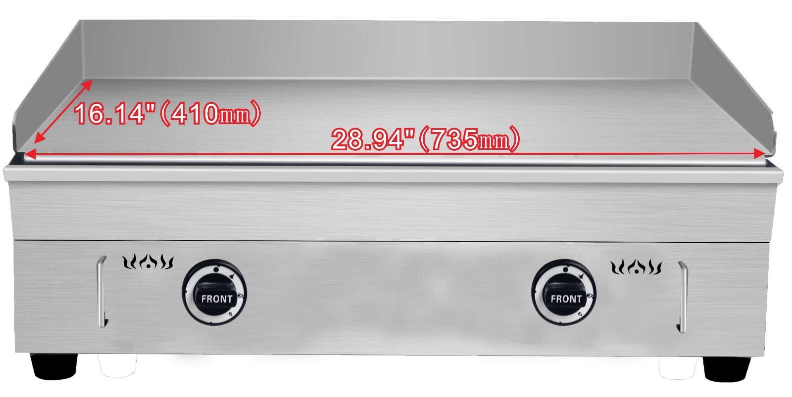 PreAsion LPG Gas Griddle Commercial Countertop Flat Grill Stainless Steel for Re