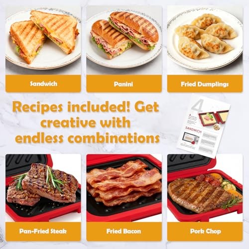 2026 Microwave Sandwich Maker, Microwave Toaster with Adjustable Silicone