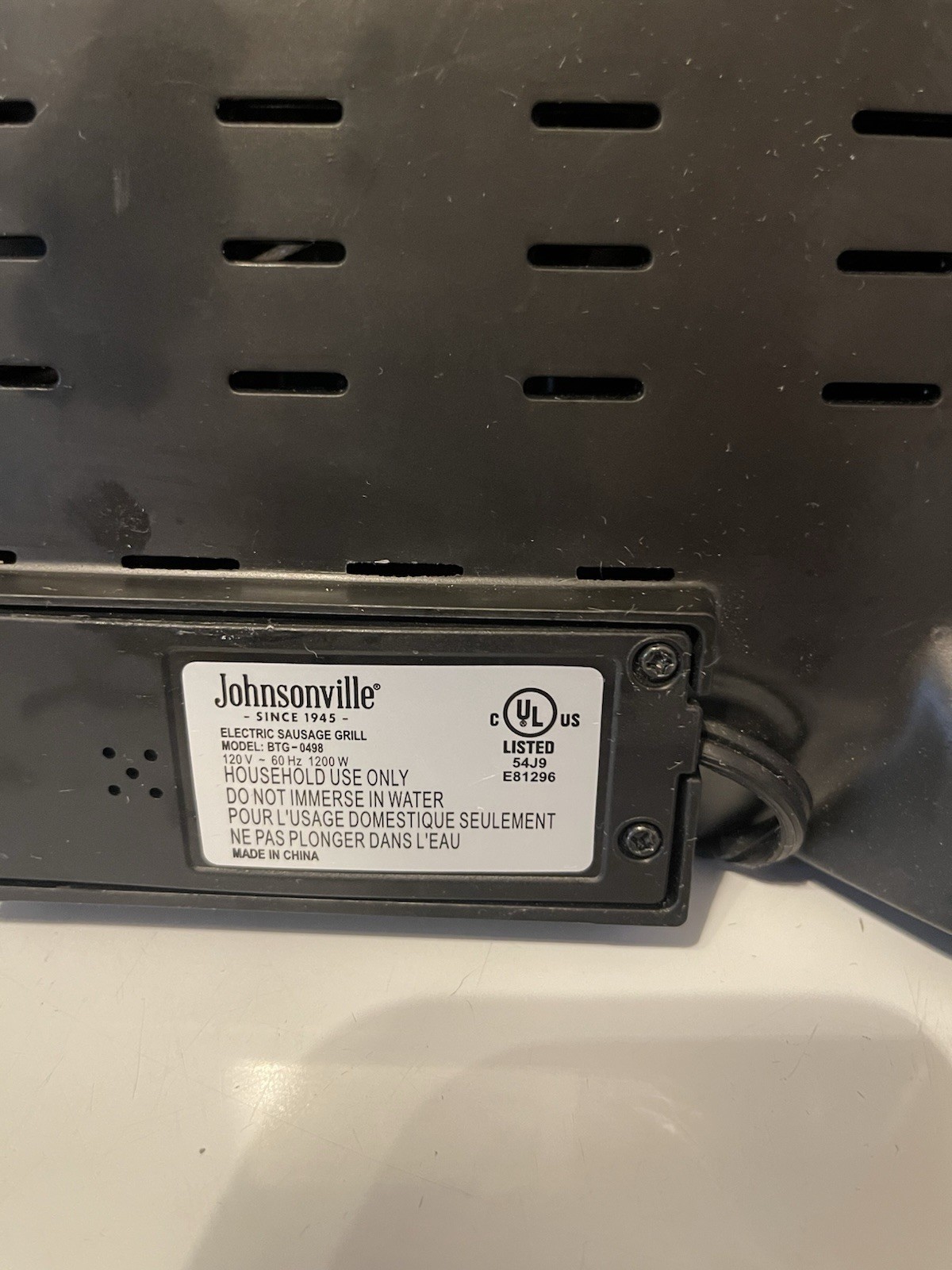 Johnsonville BTG-0498 Electric Sausage Grill Tested Working Uline