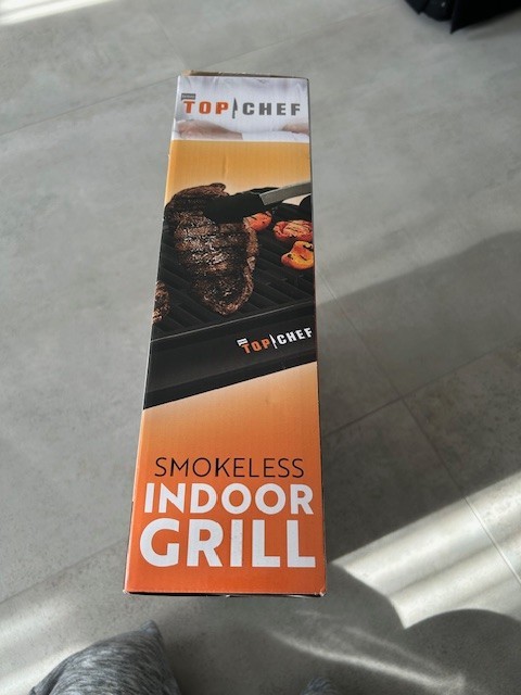 Top Chef Smokeless Indoor Electric Grill Non-Stick Temperature Control, New