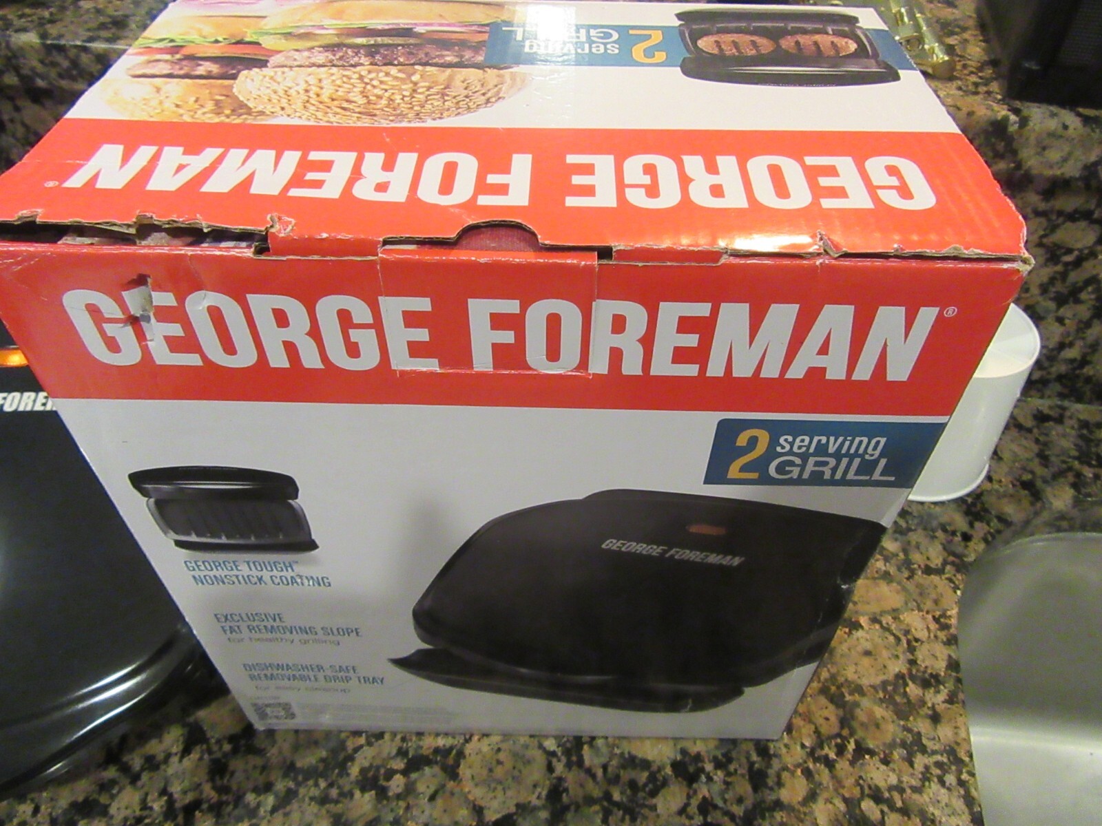 Super Clean George Foreman GR10B 2 Serving Grill Lean Mean Machine! See Video
