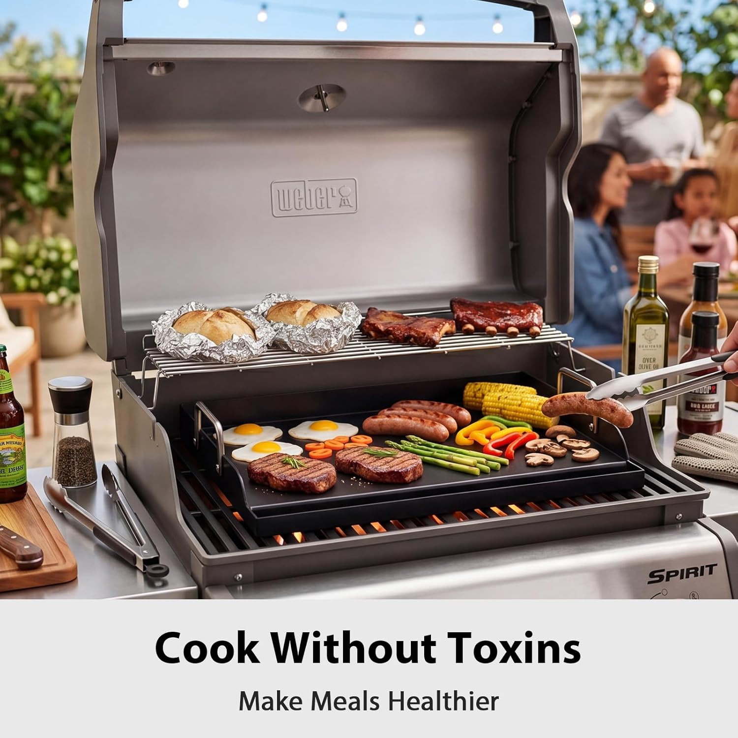 Utheer 17″ x 13″ Nano-Ceramic Nonstick Griddle for Gas & Charcoal Grills – Unive