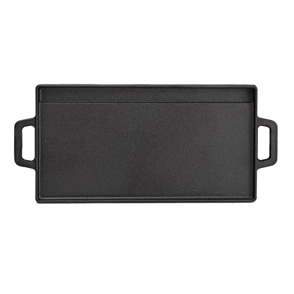 Deluxe Cast Iron Reversible Grill Griddle Plate, Black,Hand Wash
