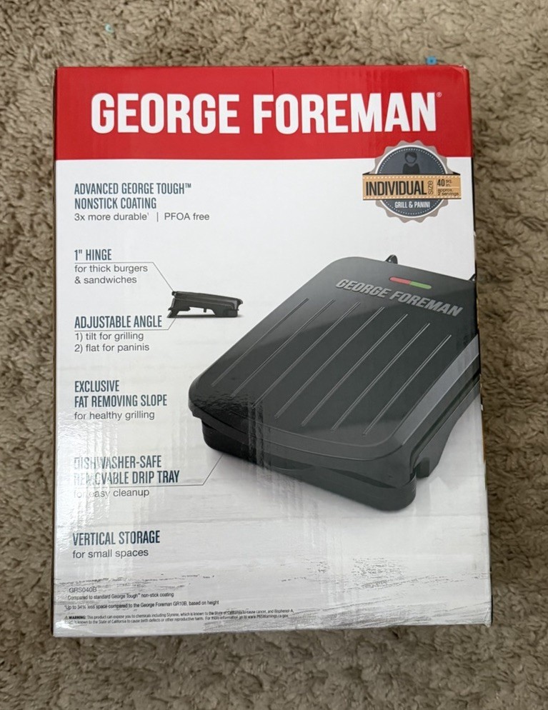 George Foreman Family Size & Panini Grill – NEW