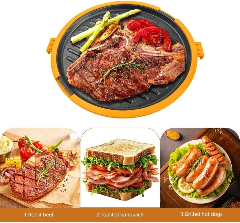 9.5inch 5-in-1 Microwave Grill Pan,Grilled Cheese,Large Toastie Sandwich