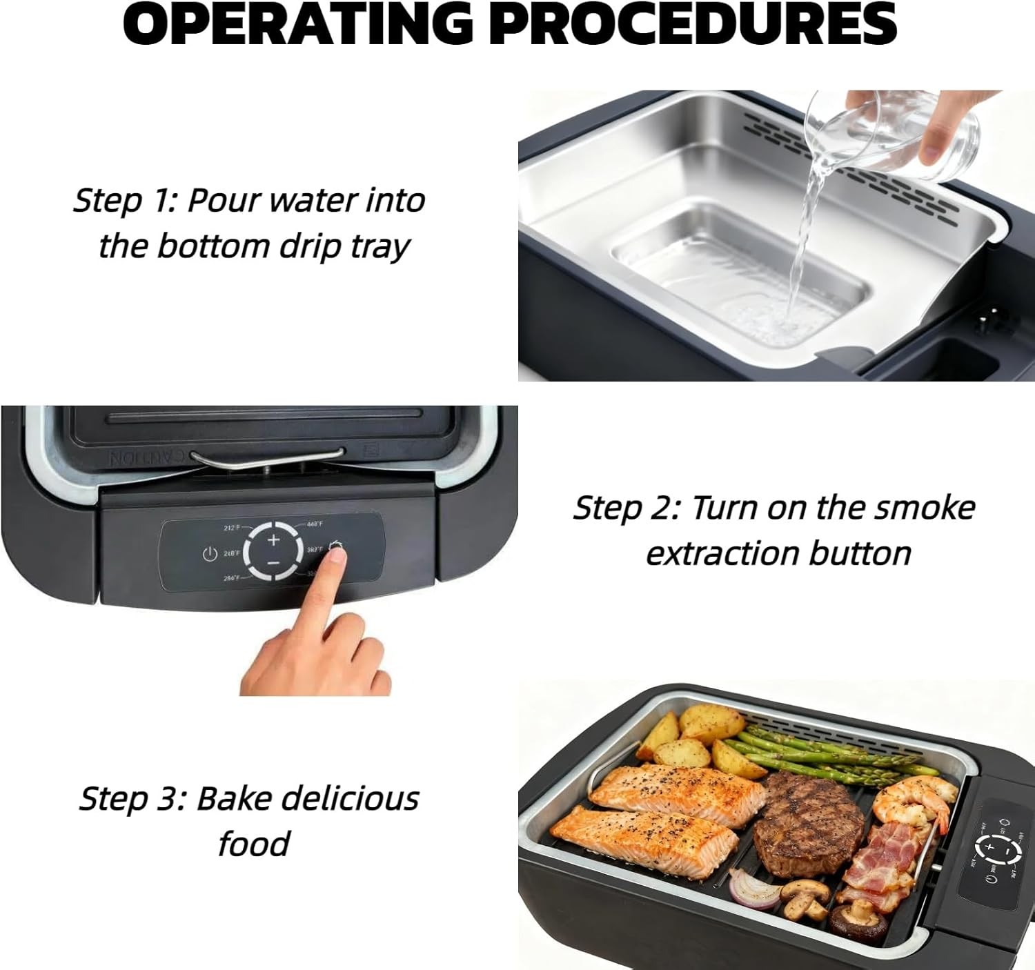 Smokeless Indoor Electric Grill 16″ 1100W Non-Stick BBQ Griddle 5-Serving Black