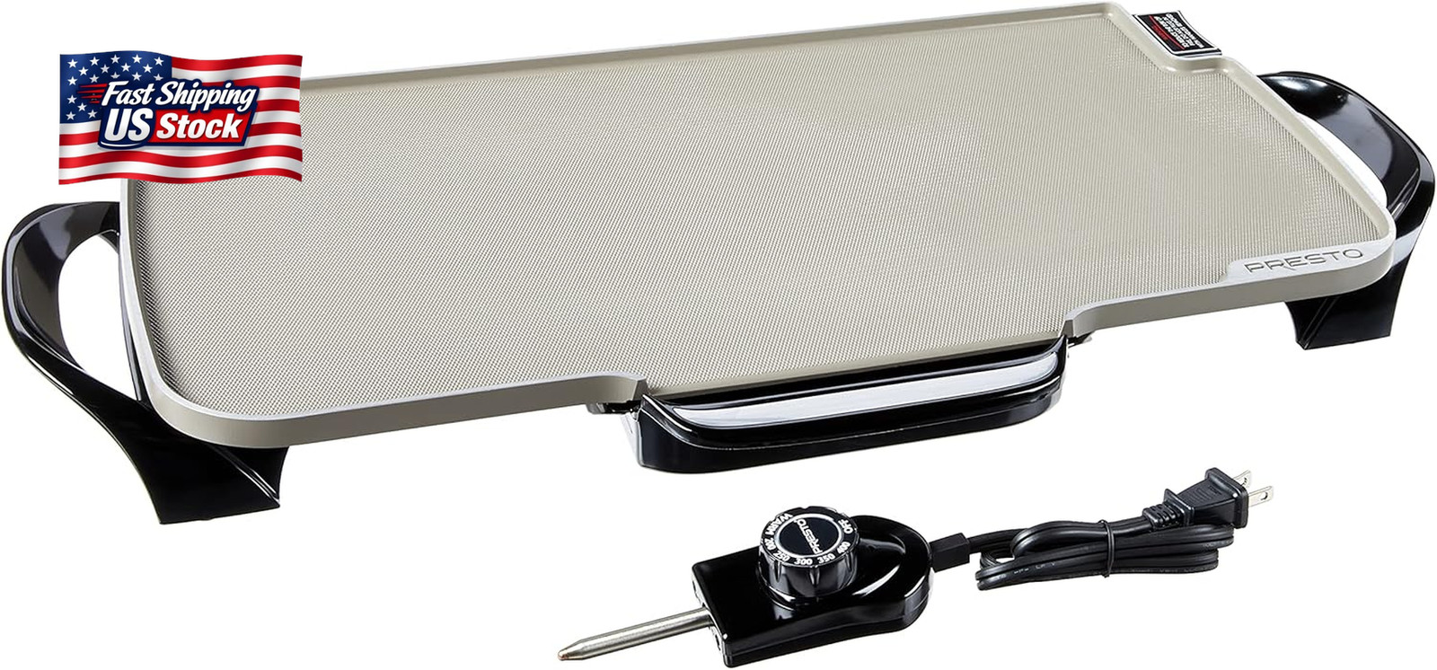 Presto 07062-22-Inch Ceramic Removable Handles Electric Griddle, Grey Ceramic