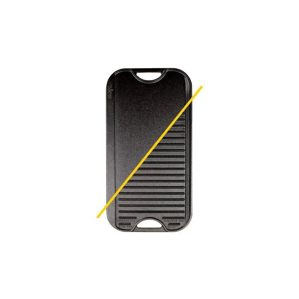 20 In. Reversible Cast Iron Grill Griddle, Pre-Seasoned, for Stovetop and Campfi