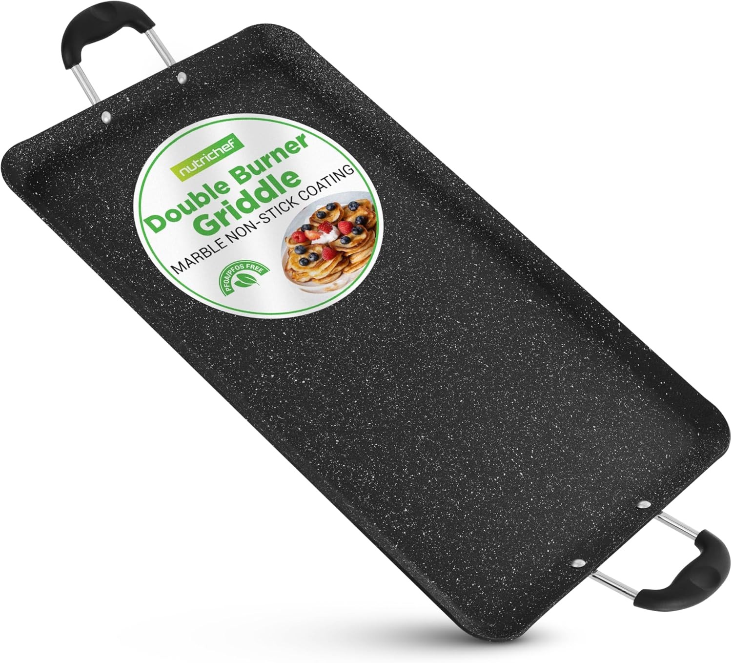 Double Burner Griddle,Non-Stick Stove Top Griddle for Gas Stove, Dishwasher Safe