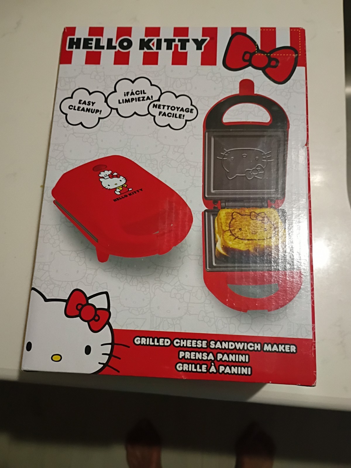 Hello Kitty Grilled Cheese Maker New in box Non-Stick Sandwich Press