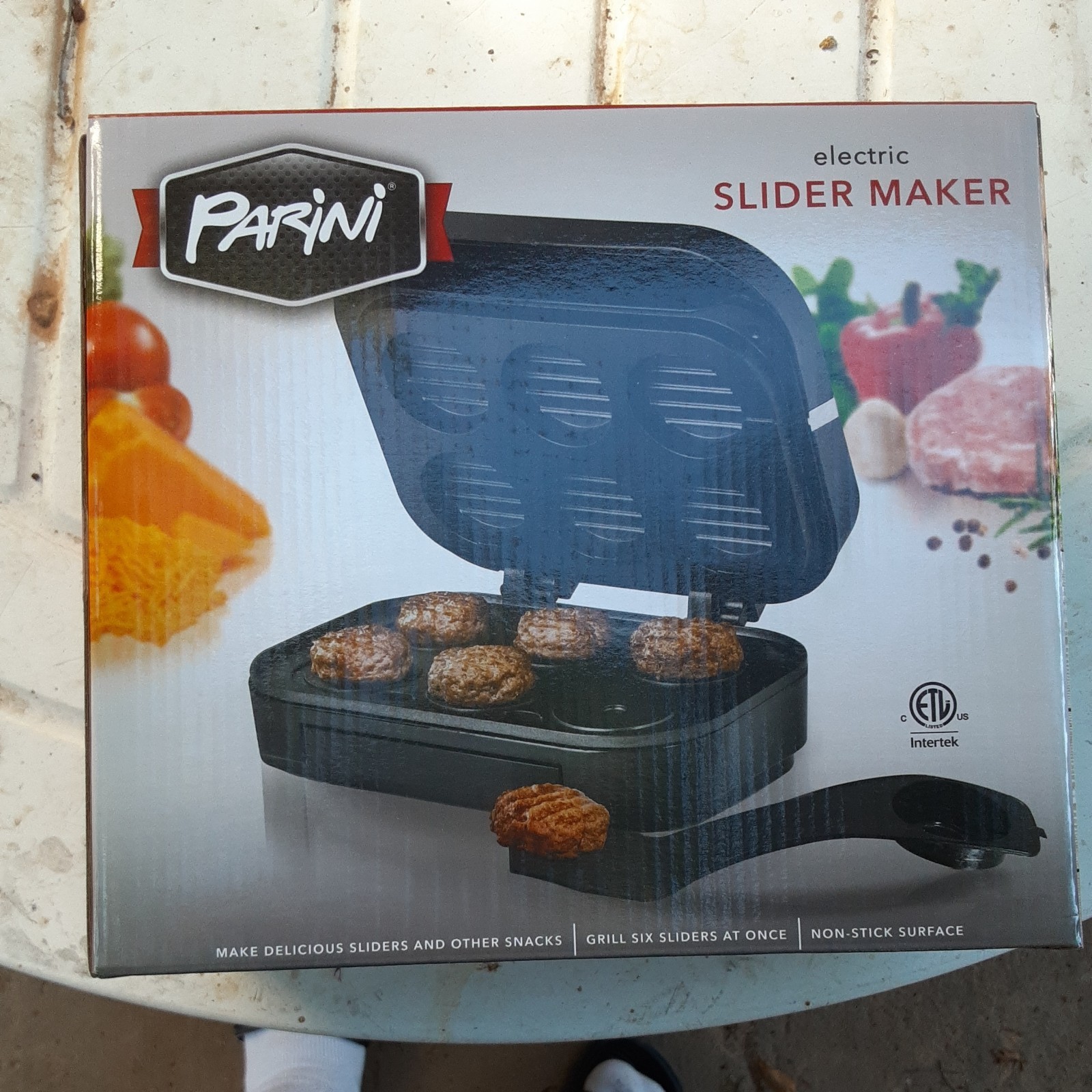 Parini Electric Slider Maker Non Stick Surface Grills 6 Sliders Factory Sealed