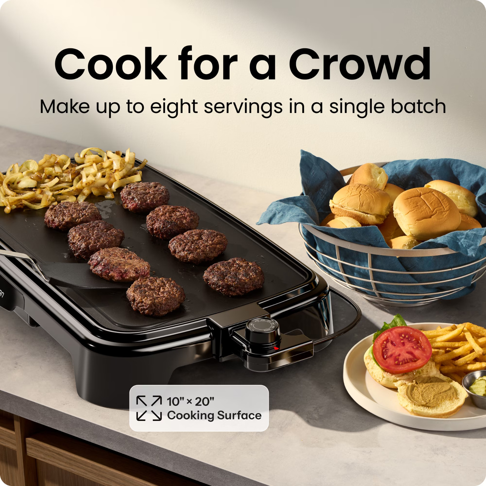 Chefman All-Purpose 10″ x 20″ Nonstick Extra-Large Griddle, Black