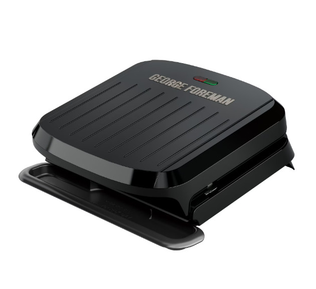 George Foreman 4-Serving Electric Grill Panini Press Removable Plates