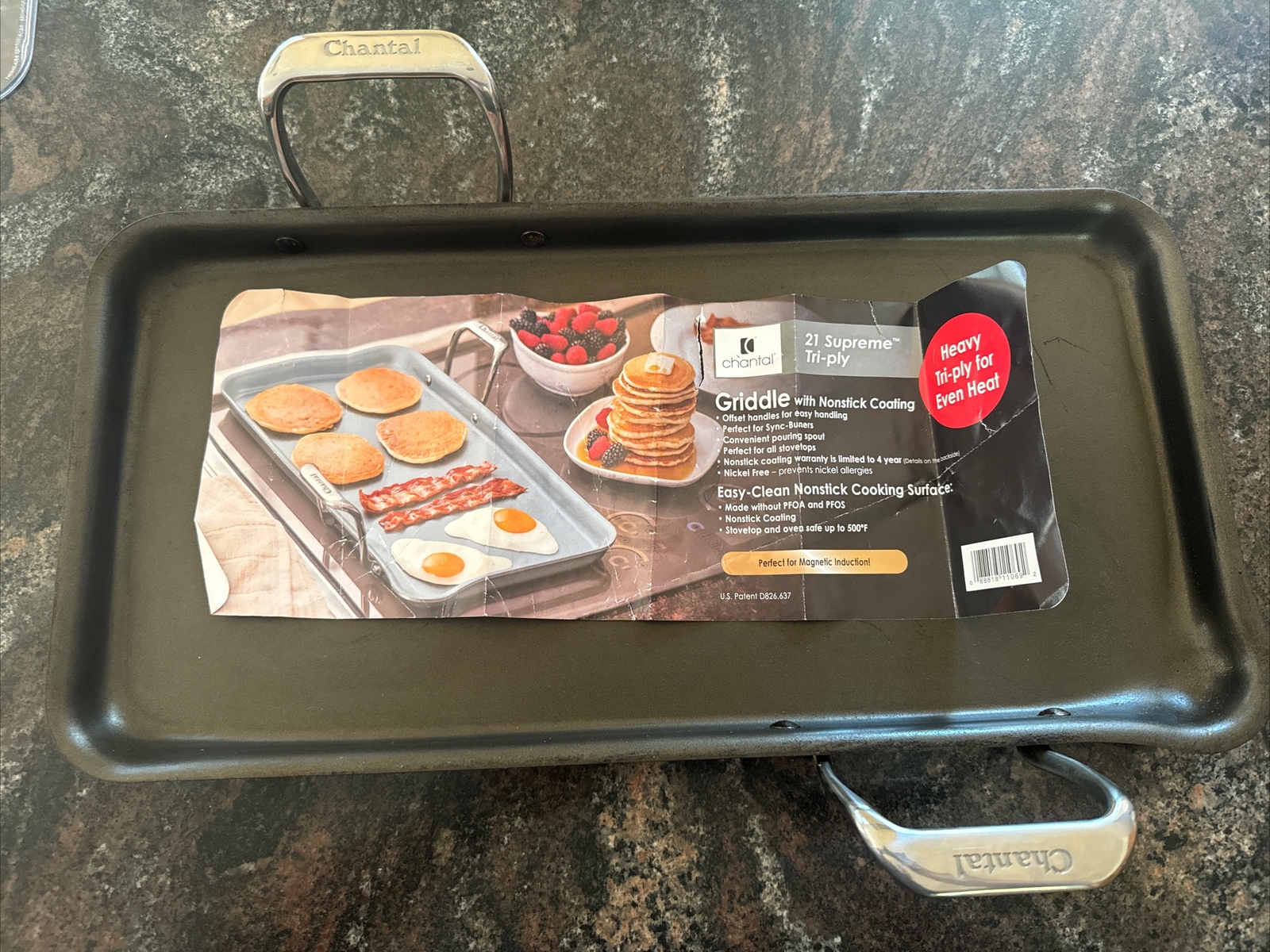 Chantal Stainless Steel Eterna Non Stick Griddle, 19″ x 9.5″ – SLT60-48C – D