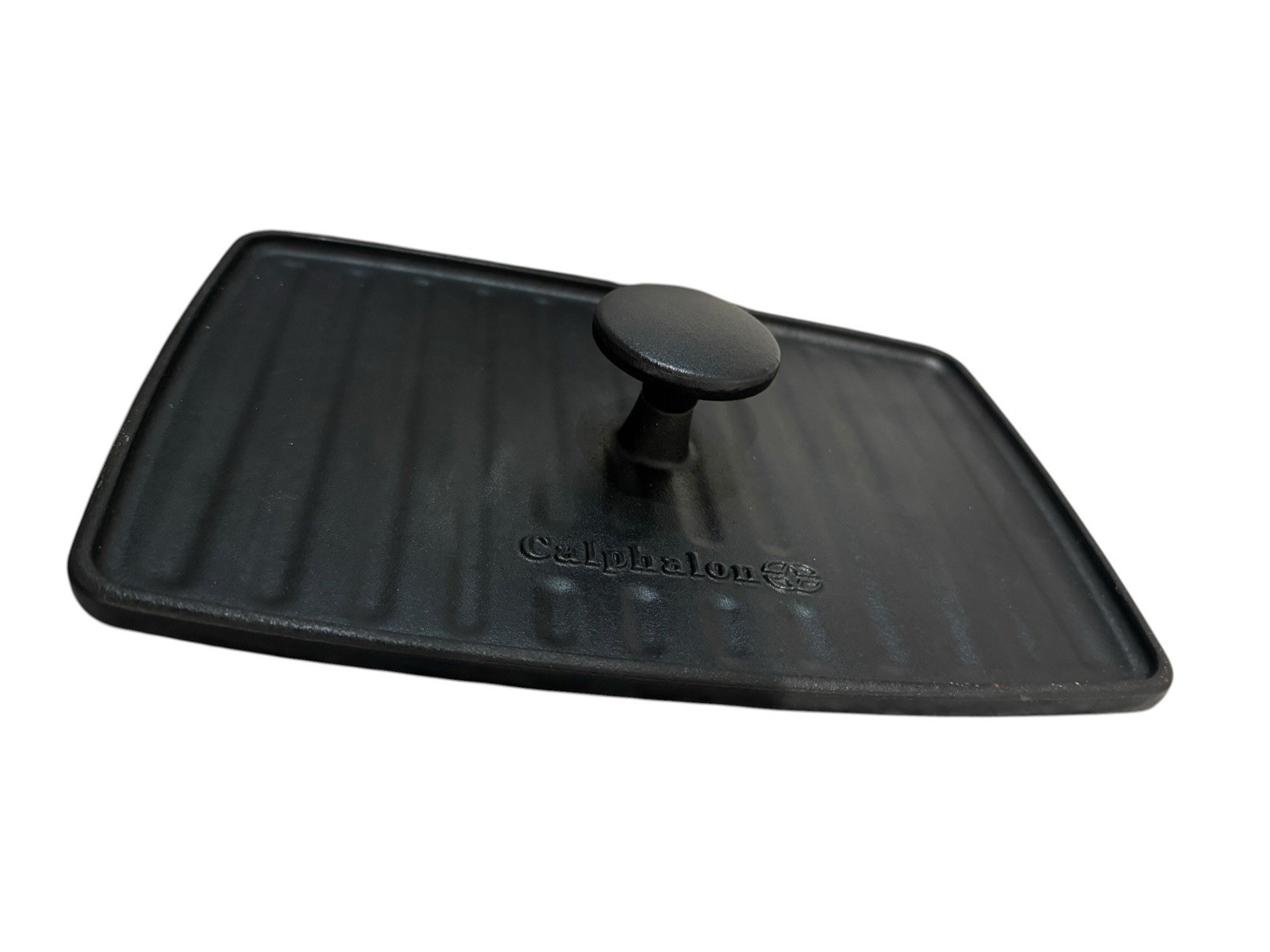 Calphalon Cast Iron Grill Press 11×7.25 Panini Bacon Steak Burger Heavy 4lb