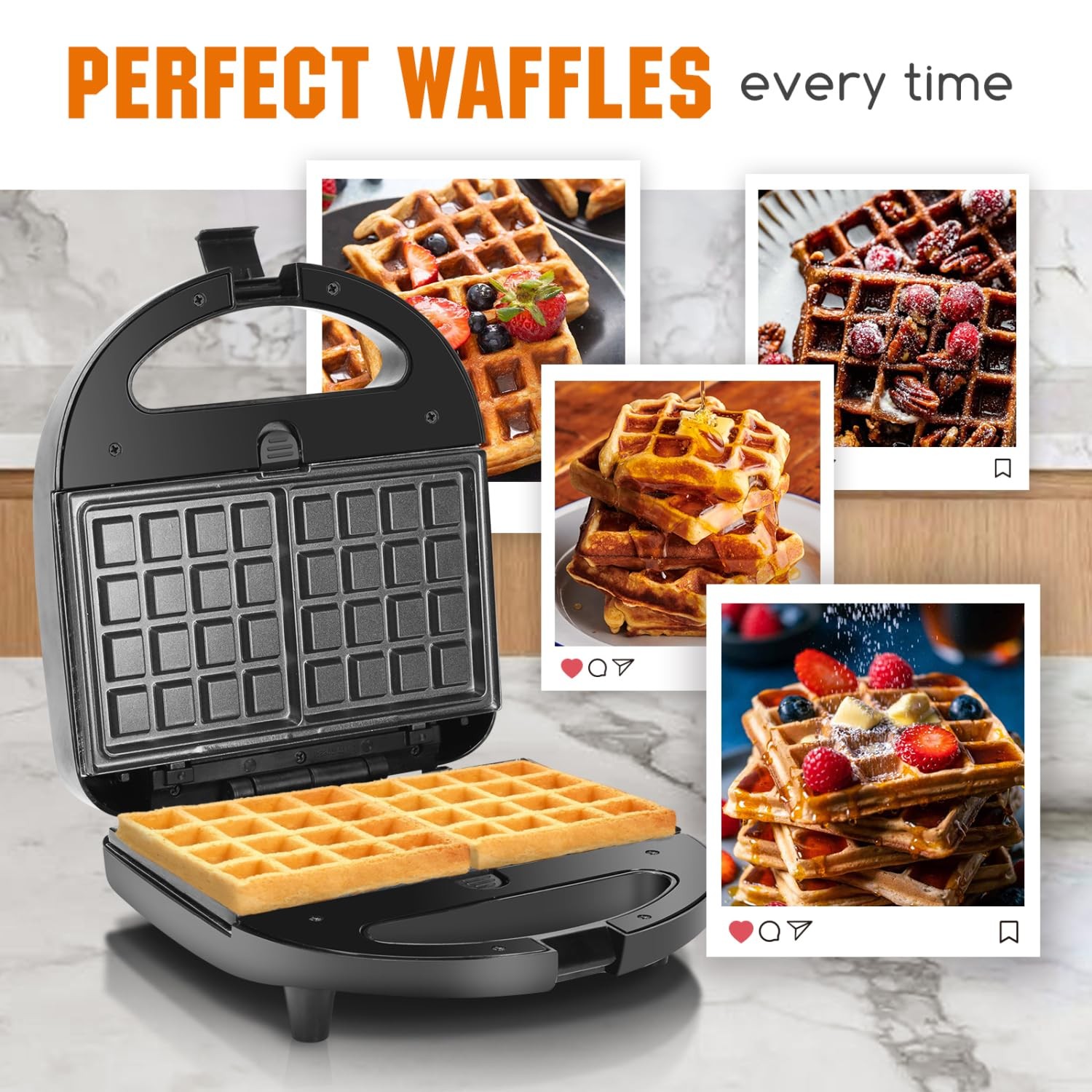 3 In 1 Electric Sandwich Maker Panini Press Grill Nonstick Plates 750W Black…