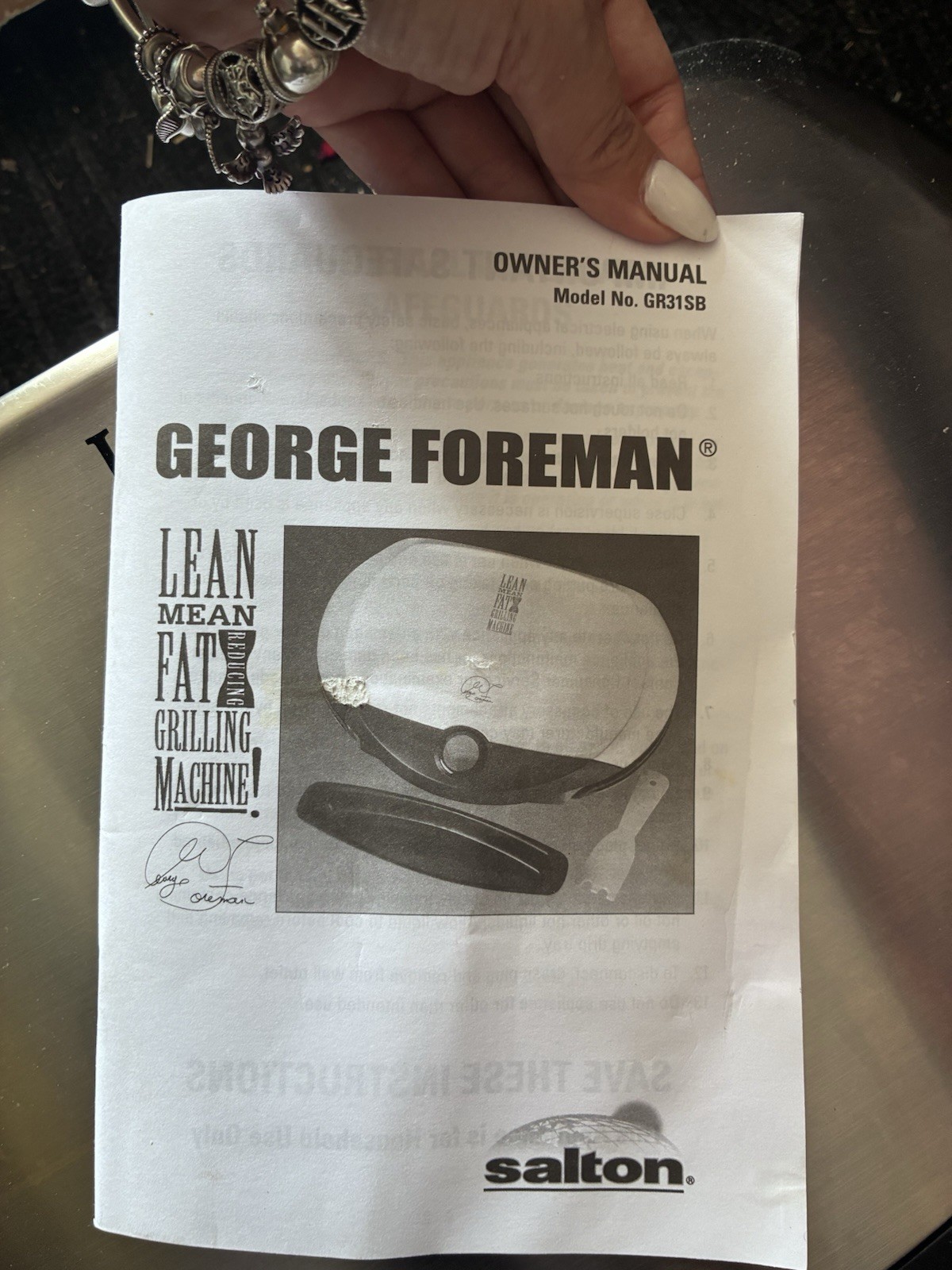 George Foreman GR31SB Hot Metals Brushed Stainless Grill 124 sq in