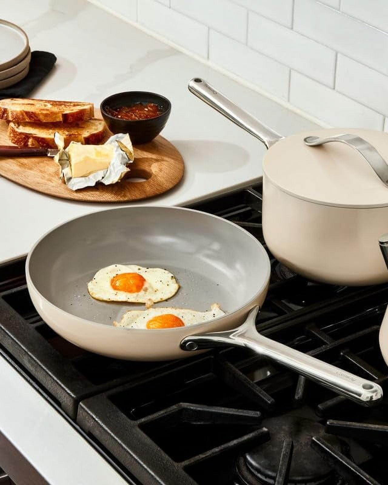 Caraway Ceramic Non-Stick Mini Fry Pan, 8 in, Cream, Oven Safe, Induction